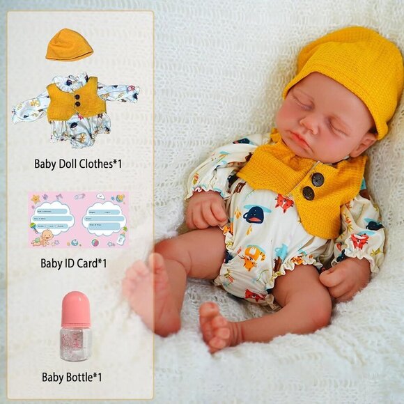 12 inch Realistic 2.3lb Full Body Silicone Sleeping Baby Girl Reborn Baby Dolls - Picture 4 of 6